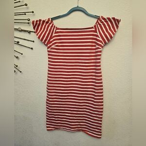 Lauren. Ralph Red and White Striped Dress